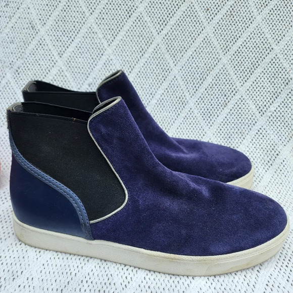 Sam Edelman Navy high top booties 9 5 New - Picture 1 of 10